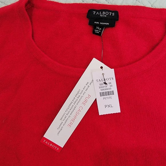 NWT Talbots Pure Cashmere Sweater P XL Red - Picture 3 of 7